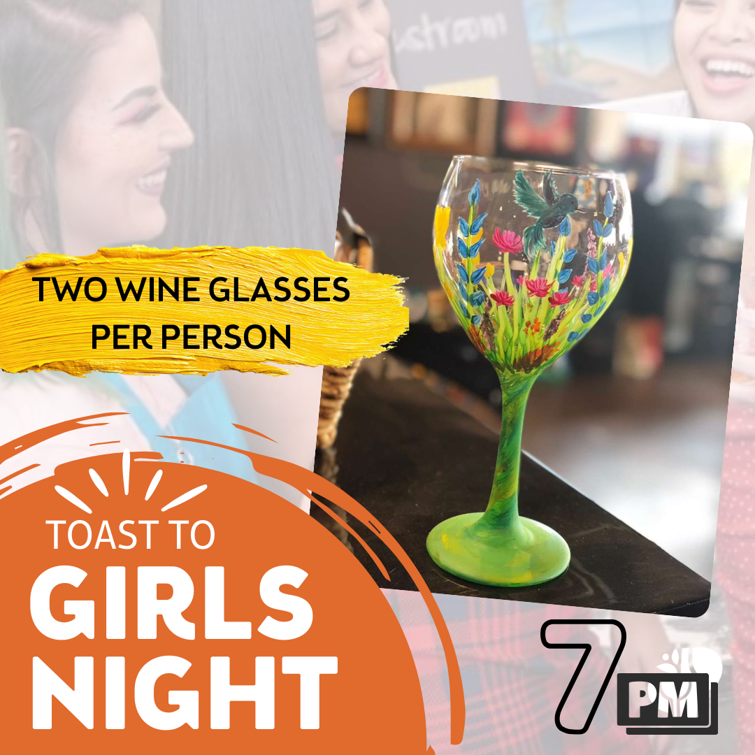 Hummingbird Garden Wine Glass